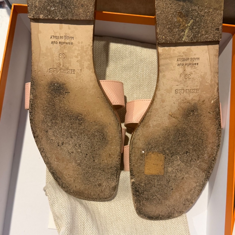 Hermes Oran Sandals 39 Rose Pale - Picture 4 of 5